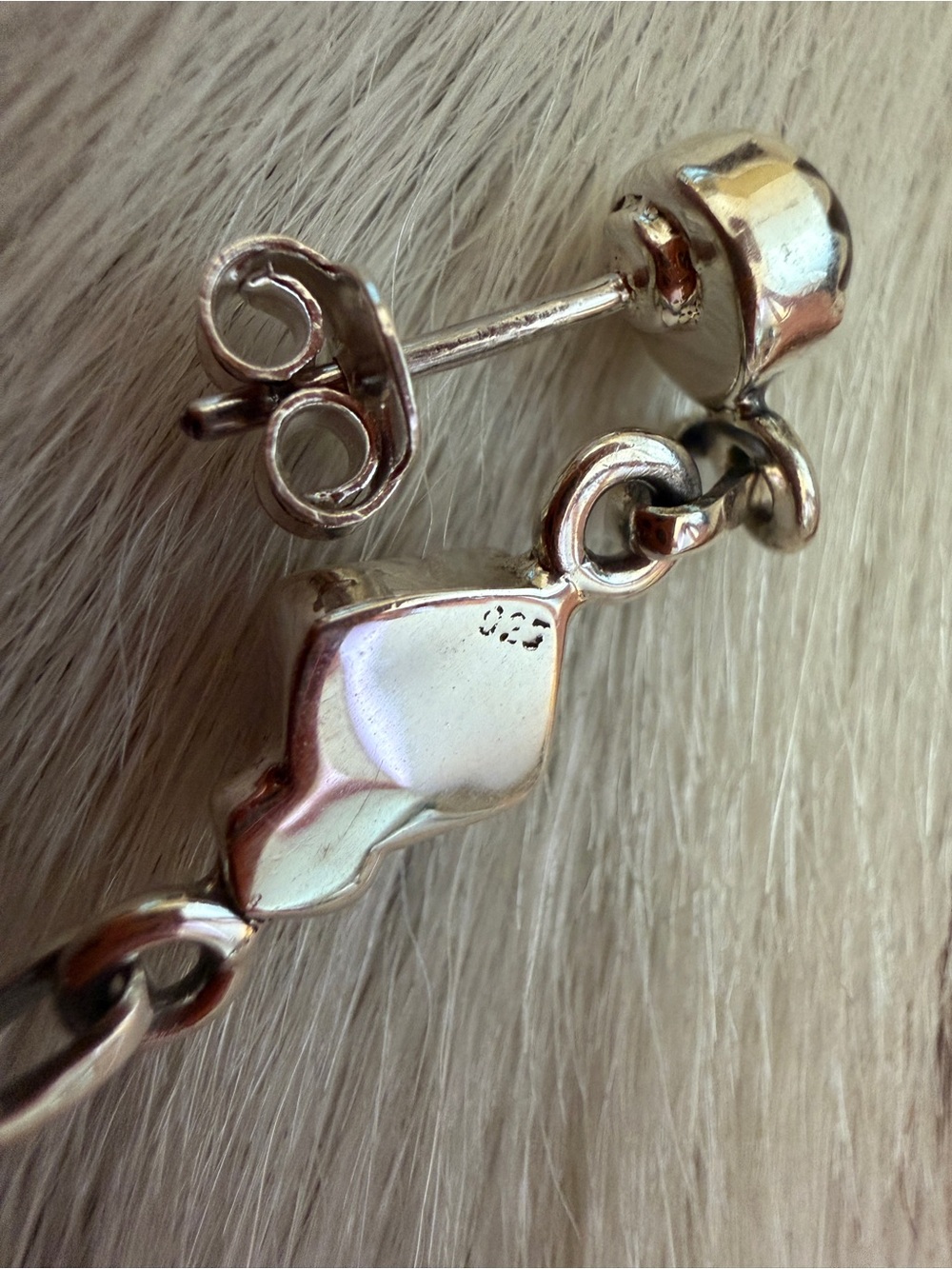 ❤️ White Buffalo Statement Stud Dangle Earrings Sterling 925 Navajo Style 2.59”L - Picture 7 of 14
